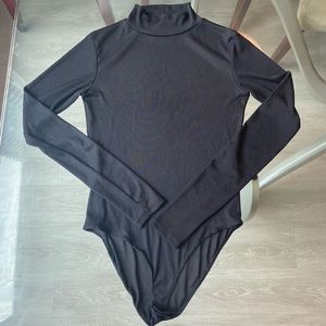 Zara Ribbed Black Bodysuit